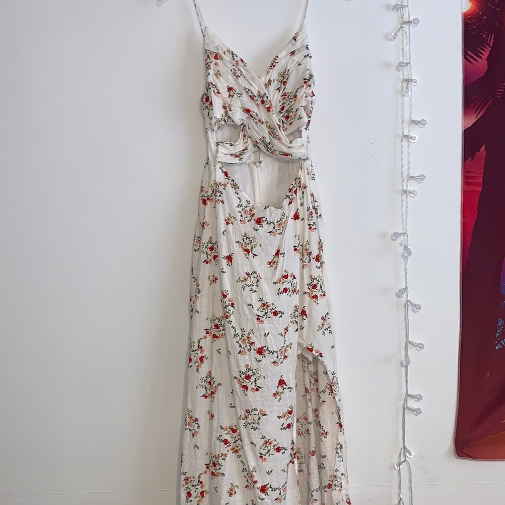Floral sun dress with slit